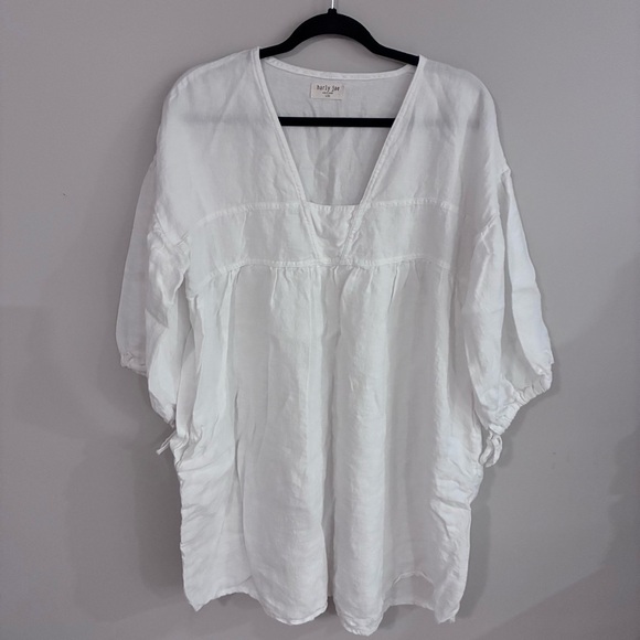 HARLY JAE PAYSANNE MINI LINEN DRESS - WHITE - Picture 4 of 7